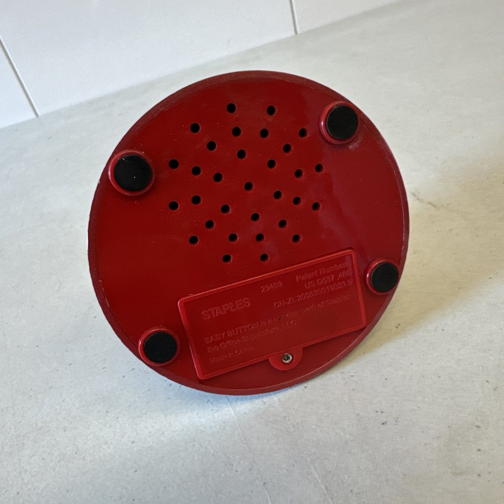 STAPLES "That Was Easy" Red Button Multi Language Talking Desk Top Gift Tested