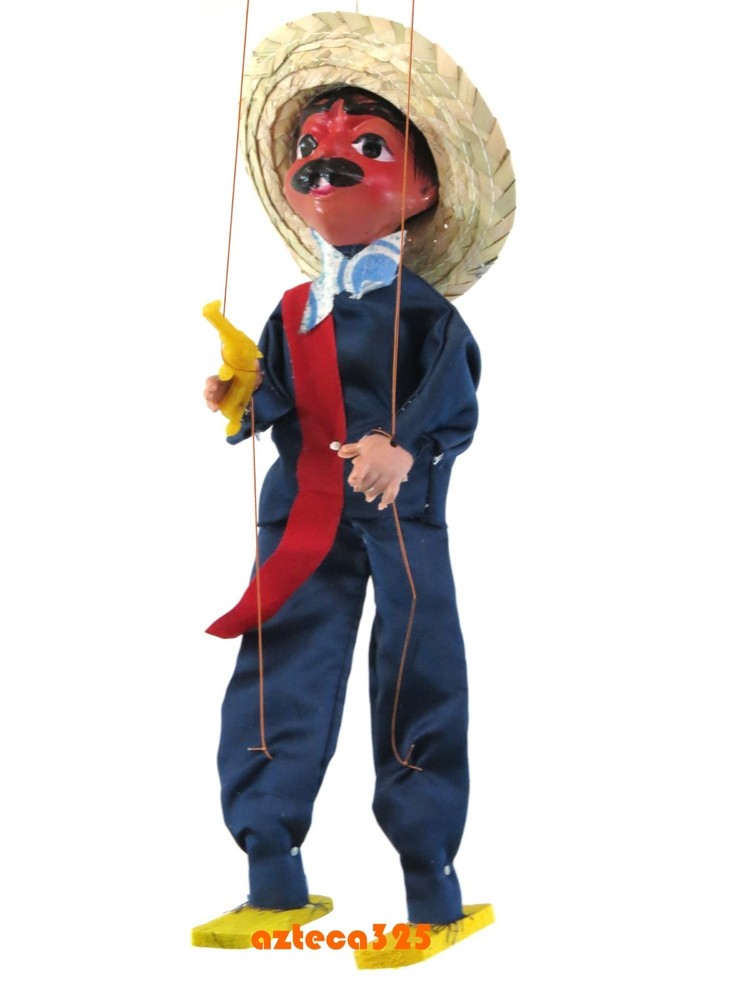 Mexican Marionette String Puppet Bandido Gun