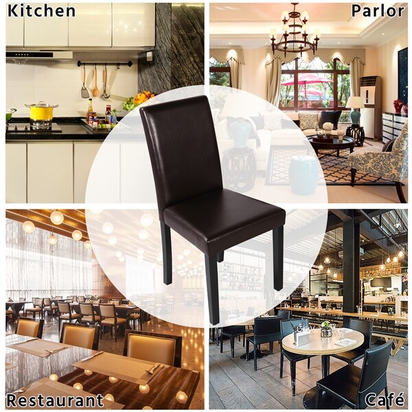 4PCS Dining Chairs Fabric Upholstered Modern Chairs Parson Chairs Kitchen Chairs