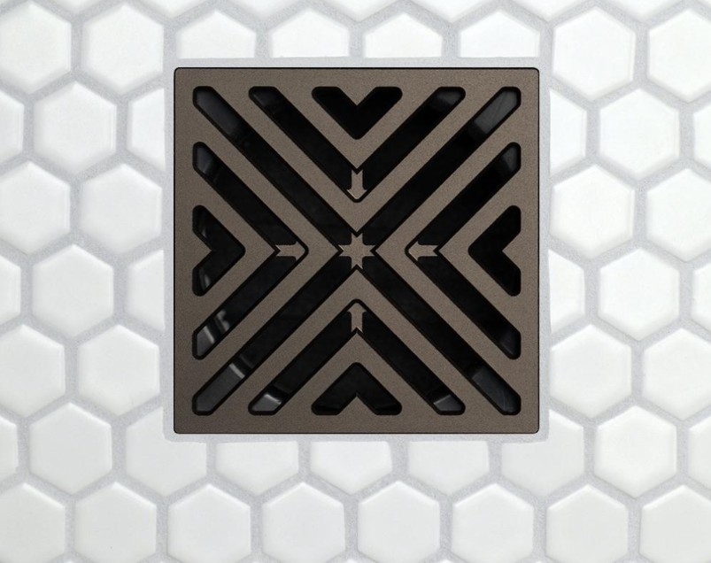 FloFX X-Factor Shower Drain Grate - Satin Bronze