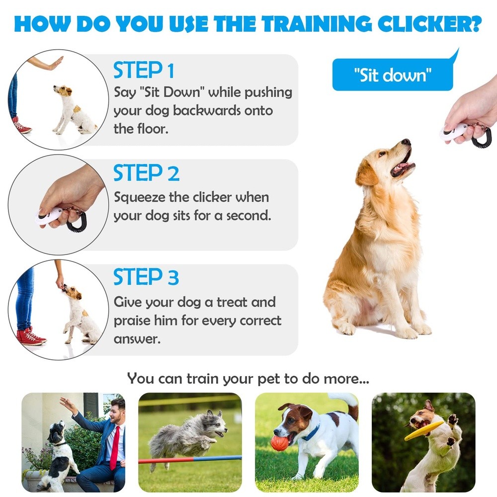 Dog Training Clicker Wrist Strap Lightweight Pet Behavioral