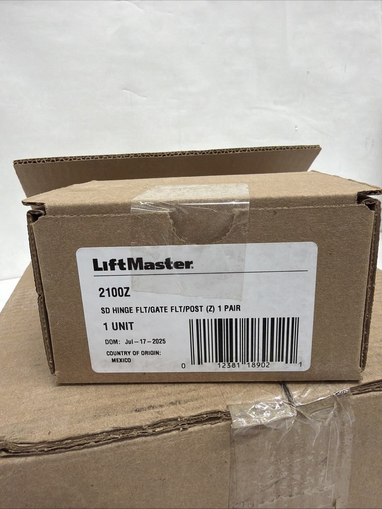 Liftmaster 2100Z Standard Gate Hinge Flat Mount, Both Sides (Zinc Plated) Pair