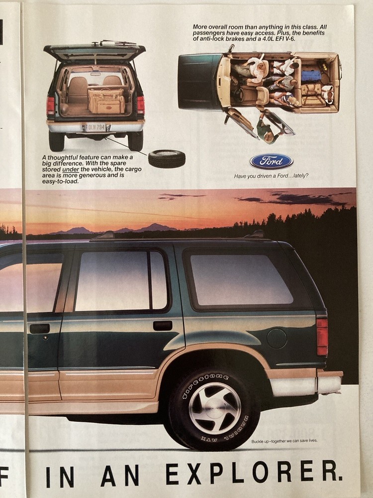 1993 Ford Explorer Two Page Print Ad