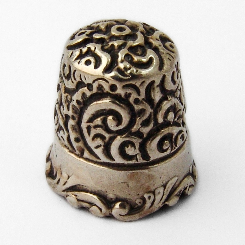 Scroll Design Thimble Sterling Silver Size 8