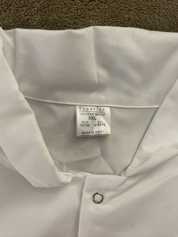 Publix Meat Cutter Jacket 3XL Button LS Long White Collar