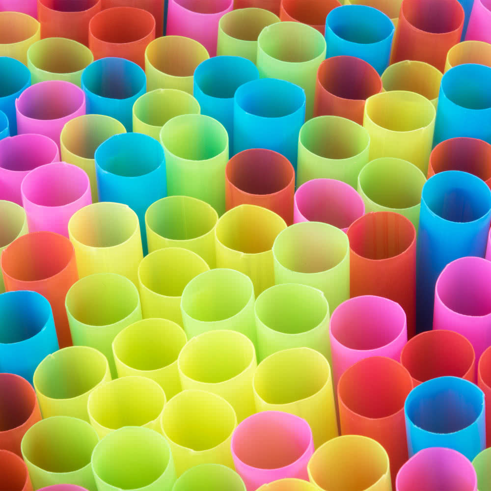 8 1/2" Colossal Neon Unwrapped Straw - 4000/Case