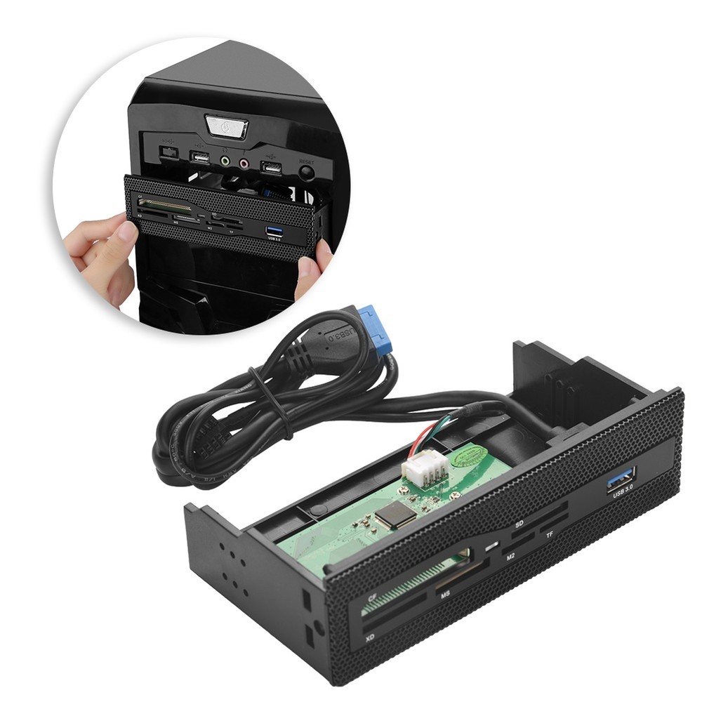 5.25 Media Dashboard Multifunctional USB Computer Front Panel Card Reader BEA