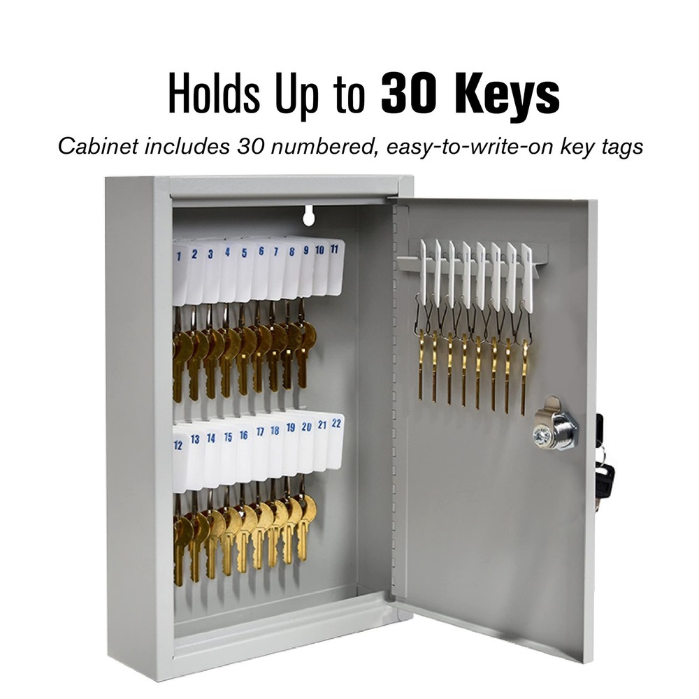 STEELMASTER 30 Key Cabinet | Single 30 - Lock, Grey