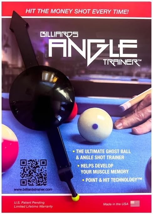 Billiards Angle Trainer - Precision Pool Black, with neon green aiming point