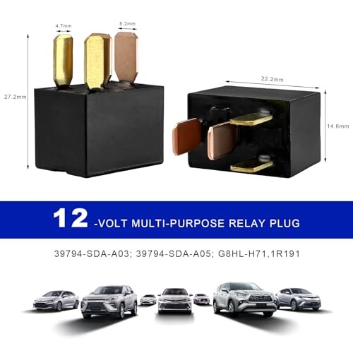 2PCS Car AC Relay, G8HL-H71 Multiple Use AC & Starter Relay Plug Replacement,
