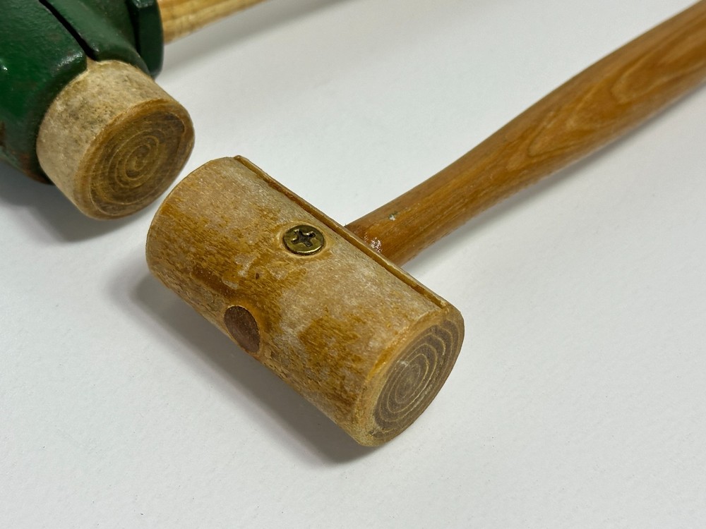 NOS 2pc Garland Tools USA Rawhide Split-Head Hammer & Regular Mallet, Size No. 1