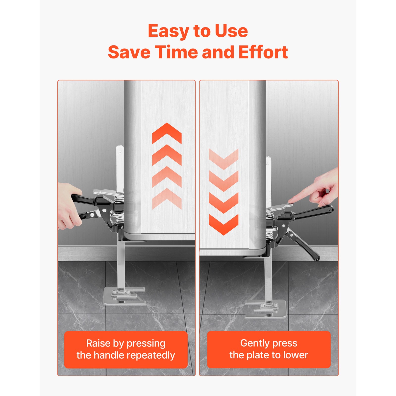 Labor Saving Arm Jack 2 PCS 330lbs Bearing Capacity Lifting up to 9.8" Black