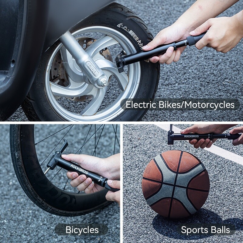 ROCKBROS Portable Mini Bike Air Pump 120PSI High Pressure Tire Pump & Multitool
