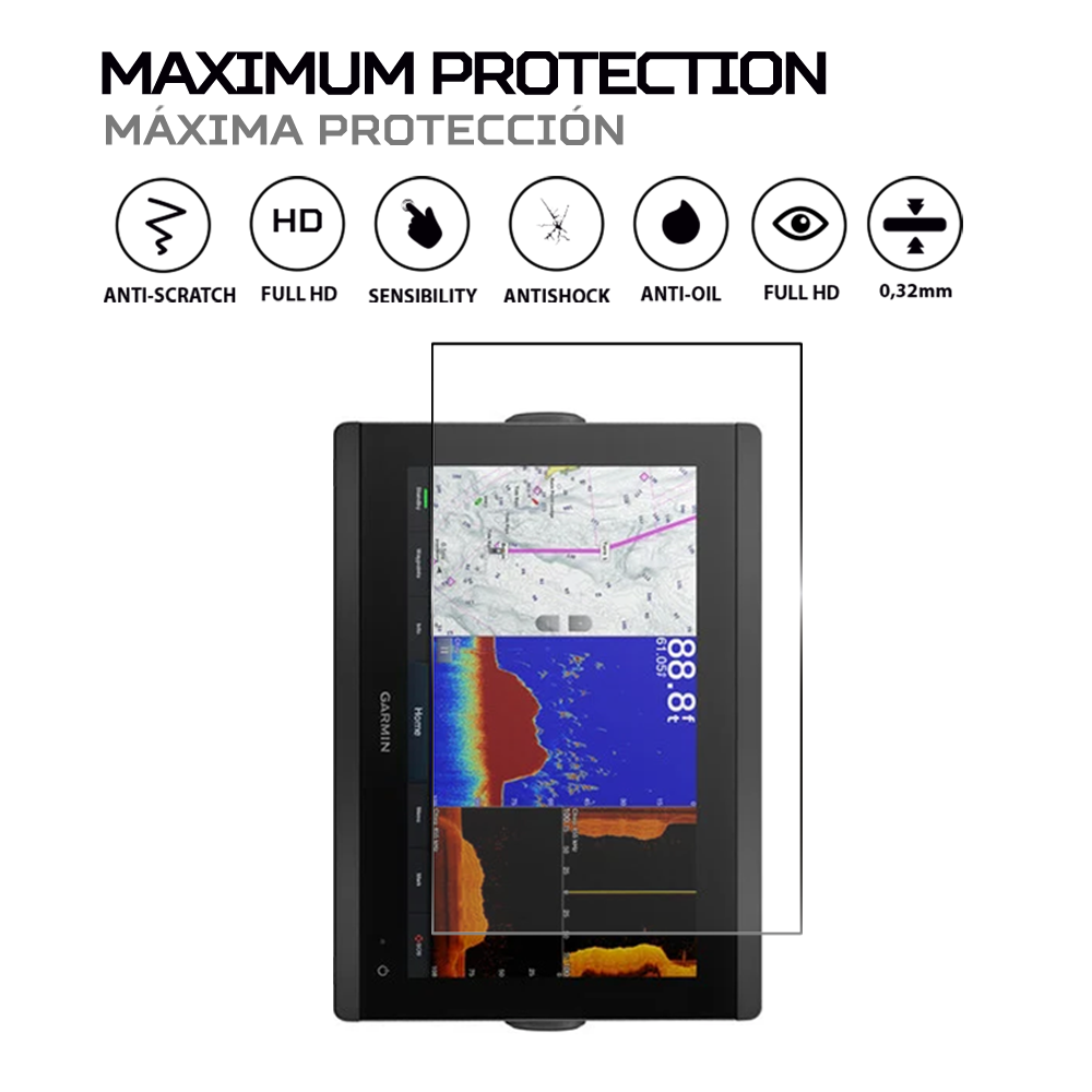 ANTISHOCK Screen protector for Garmin GPSMAP 8612xsv