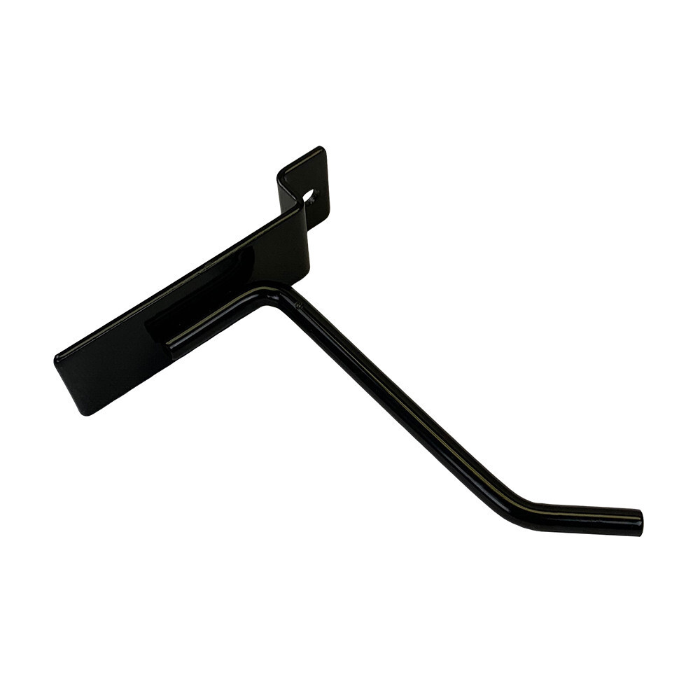 4" Slatwall Hook Panel Display Hooks, 1/4" Thickness Metal, Black - PACK 12