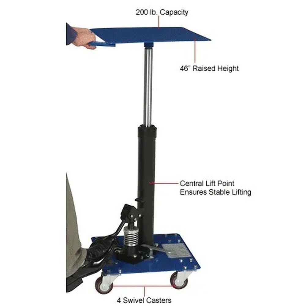 Work Positioning Post Lift Table Foot Control 200 Lb. Cap. 16x16 Platform