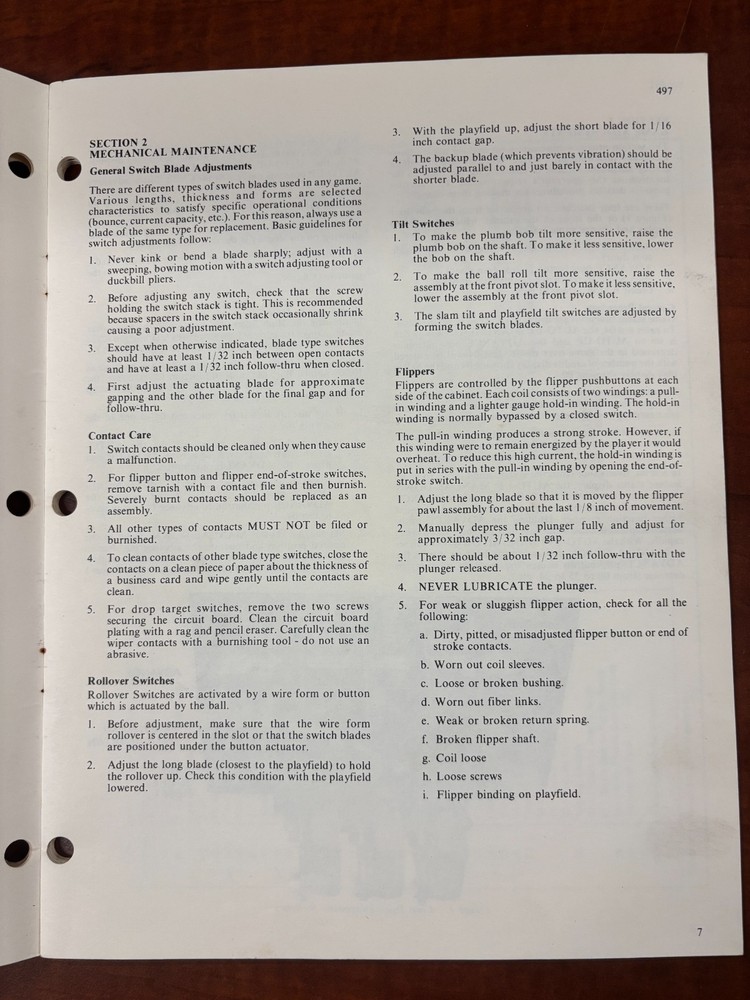 ORIGINAL-WILLIAMS-SOLID STATE FLIPPER-MAINTENANCE MANUAL-VARIOUS GAMES