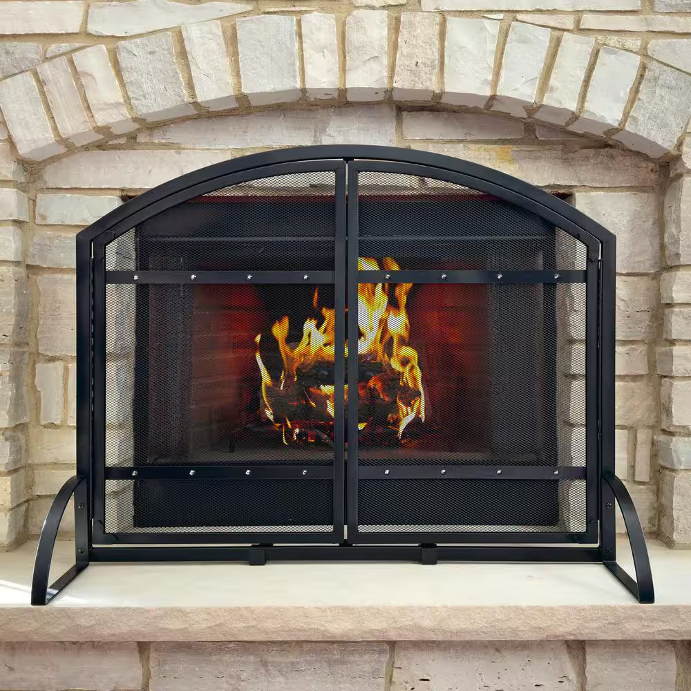 Harper 1-Panel Fireplace Screen with Doors