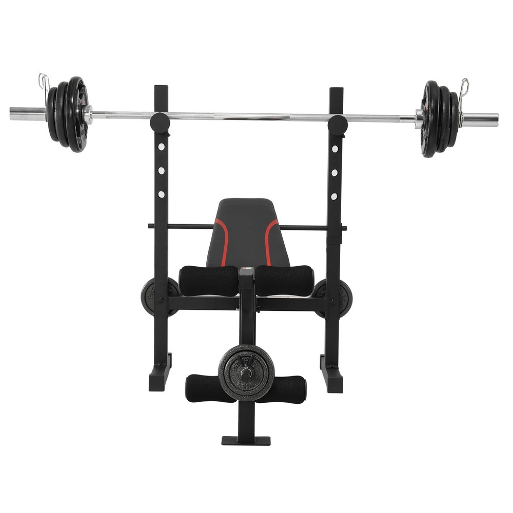 Foldable Weight Bench for Home Gym Adjustable Barbell Rack Leg Developer 600LBS