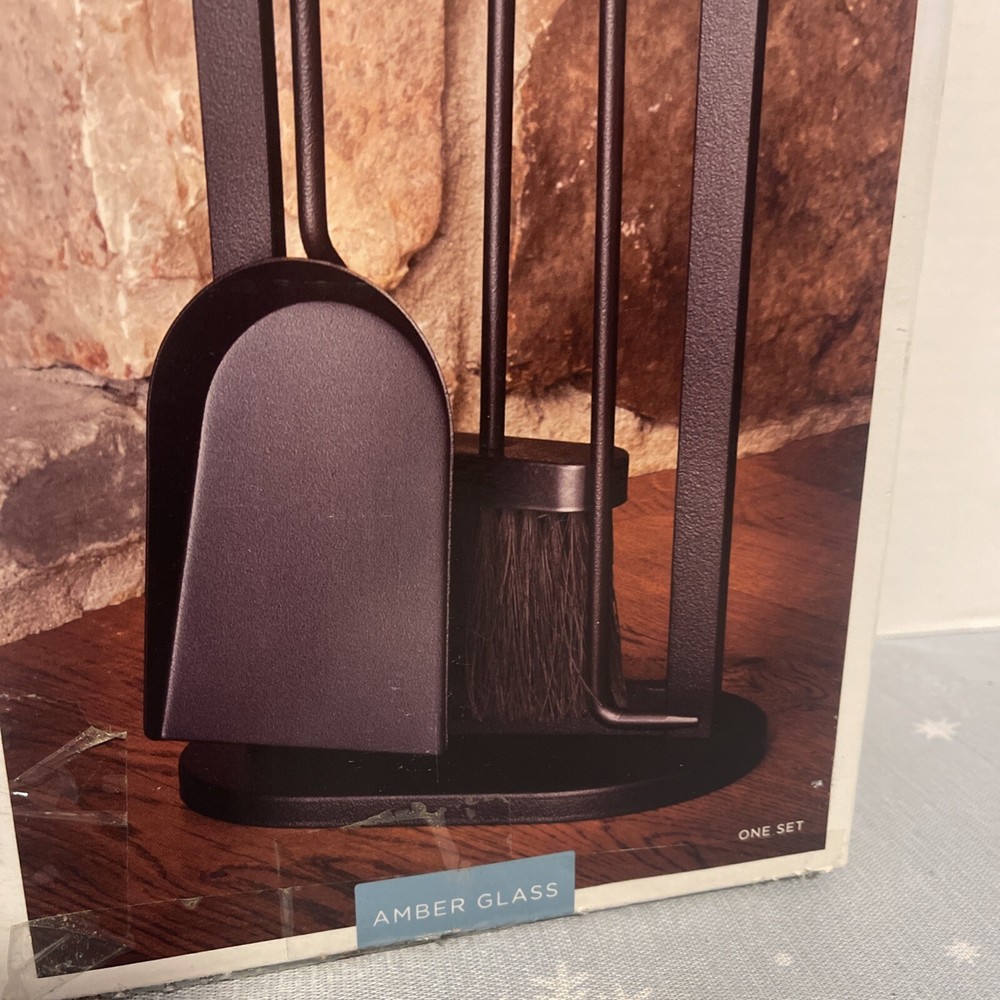 Fireplace Tool Set ,Eggshell Black Finish,includes Three Tools:shovel poker brus