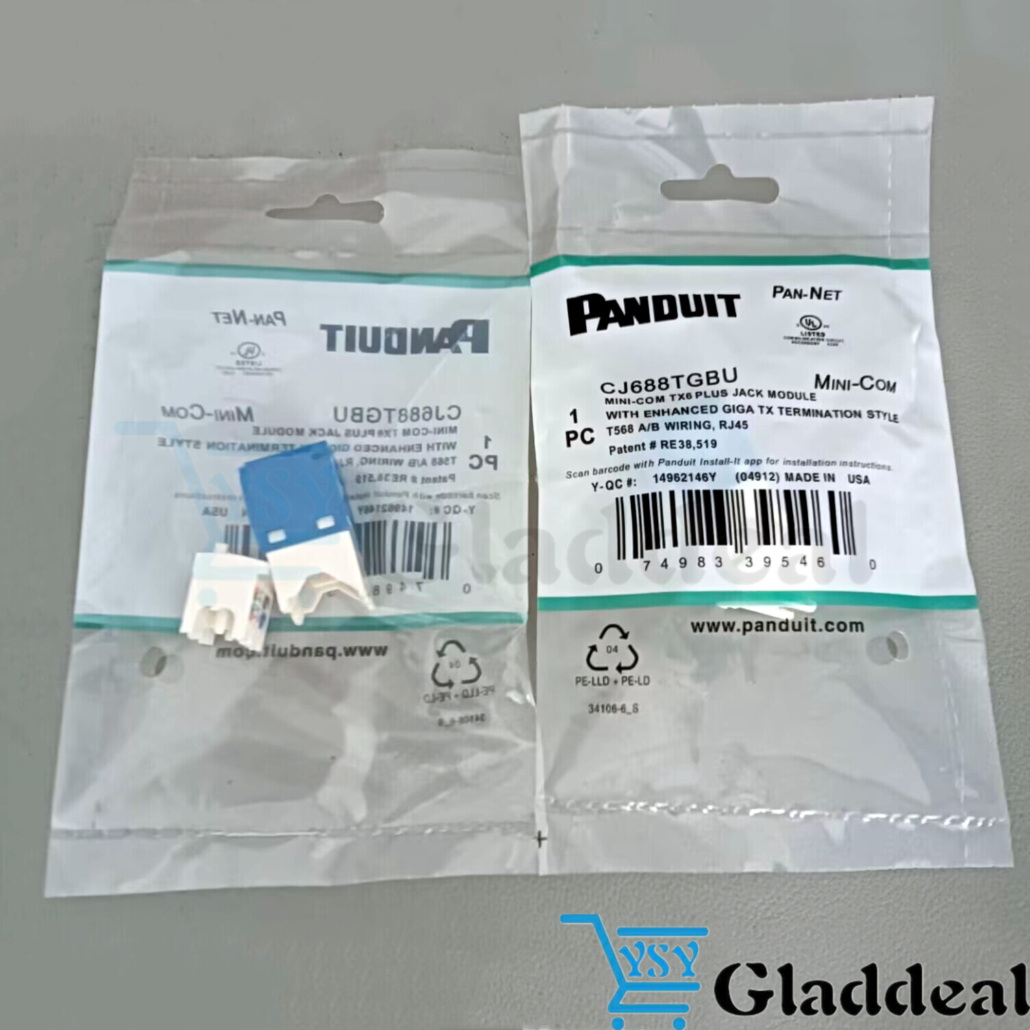 For Panduit Giga TX Cat6 jack blue CJ688TGBU BOX OF 50. Free shipping！