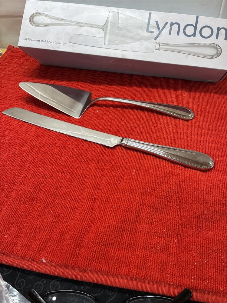 Reed & Barton Stainless 2 Piece Lyndon Cake Knife & Server