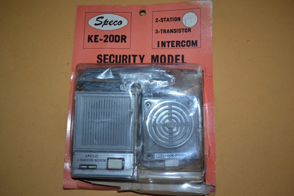 NOS Old School Speco 2 Station Transistor Security Intercom Model KE-20DR