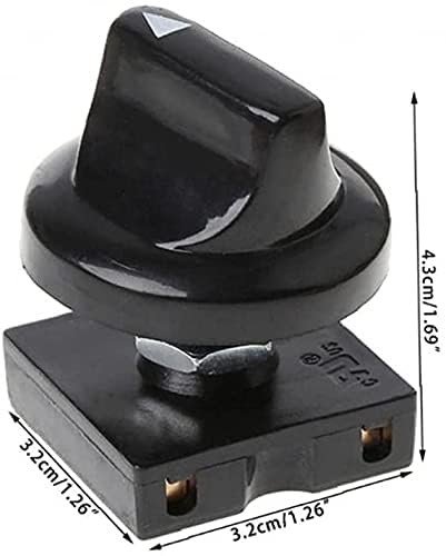 Black Fan Rotary Switch 4 Position 3 Speed Selector Governor