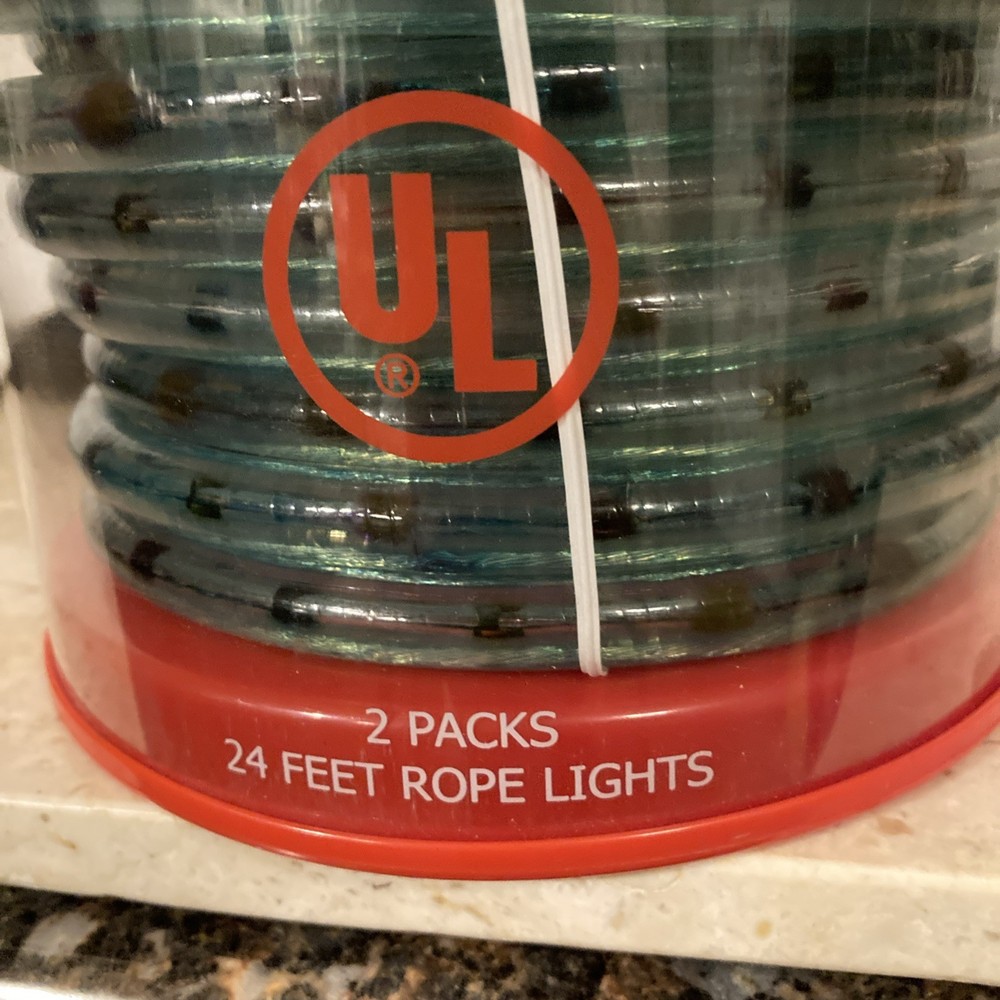 2 Everstar 24’ Multicolor Rope Lights 48’ Total, Connectable, Opened & Tested