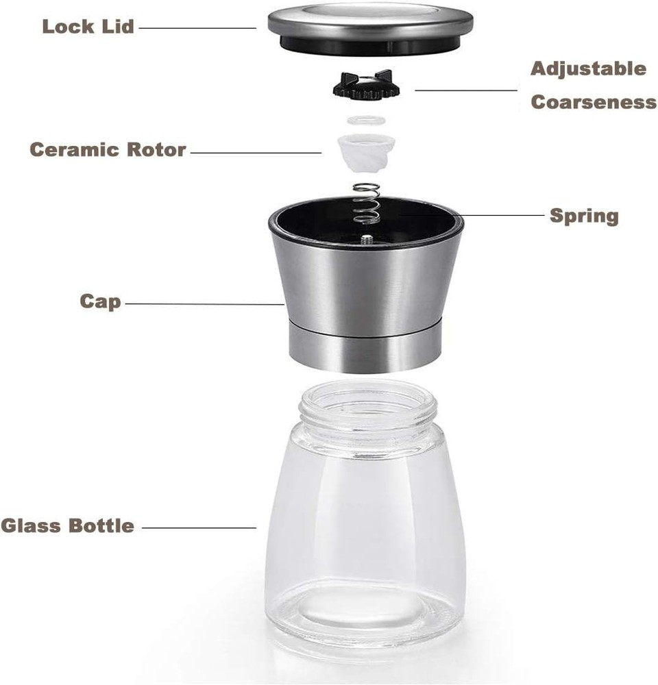 Stylish Manual Spice Grinder - Adjustable Coarseness & Freshness Locking Design