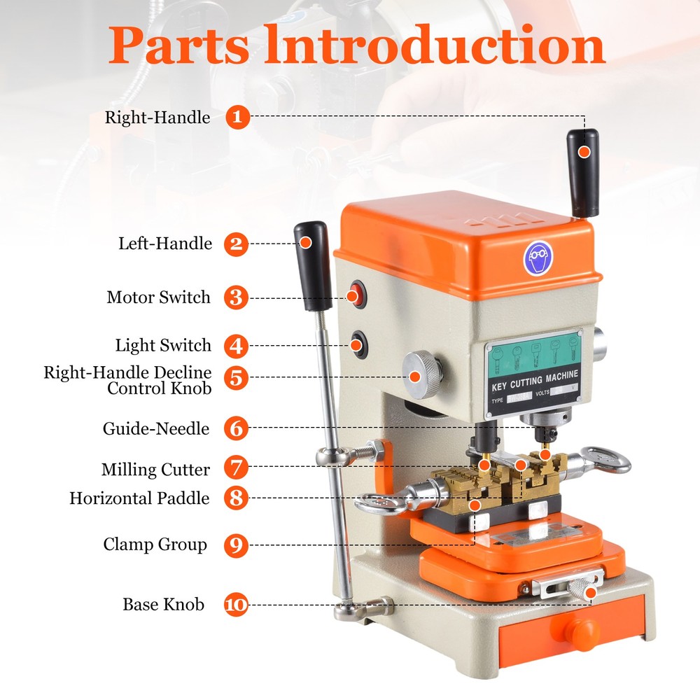 Key Cutting duplicating Machine Cutter Car Key Copier Locksmith Tools