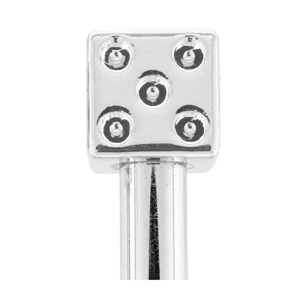 United Pacific 70049 Chrome Dice Door Lock Knobs - Pack of 2