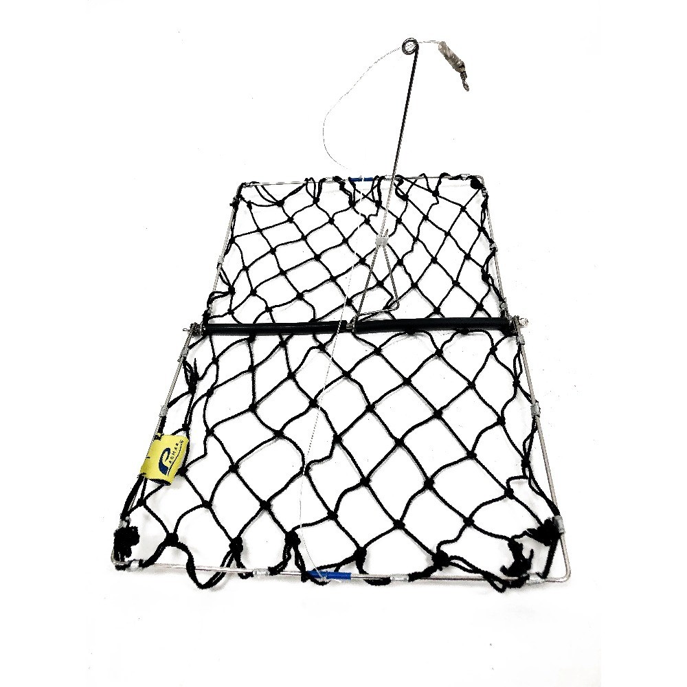 Rectangular Castable Crab Trap Collapsible Fishing Net Basket with Rope
