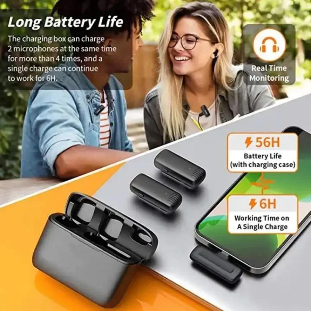 Lavalier Microphone Portable Wireless Audio Recorder Mini Mic Android iPhone New