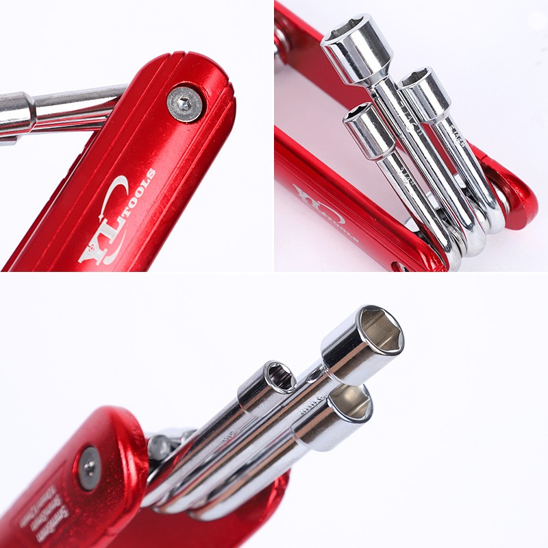1PC Mini Portable Foldable Hex Socket Wrench SAE Aluminum Alloy