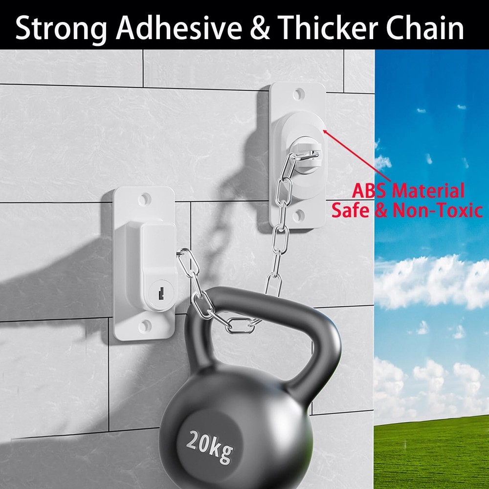 CMINGJ （2 Pack）Child Safety Locks, Adjustable Refrigerator Lock wi