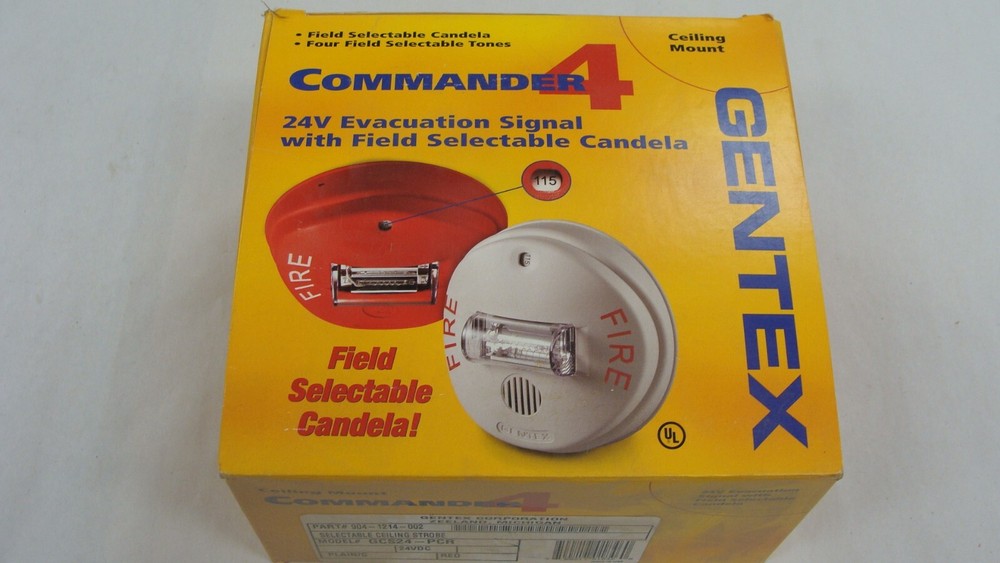 GENTEX GCS24-PCR CEILING STROBE SELECTABLE 24VDC RED NEW NOS