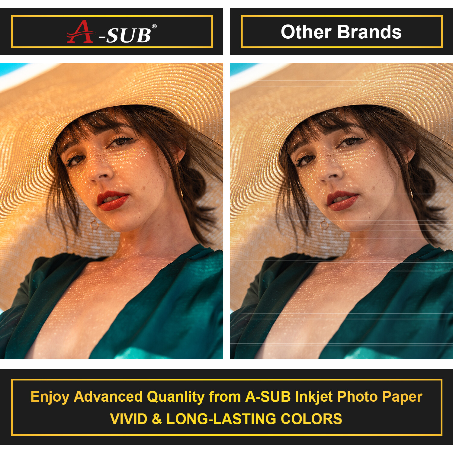 A-SUB Inkjet Photo Paper 13x19 Double Sided Luster 74lb Heavyweight A3+ Canon HP
