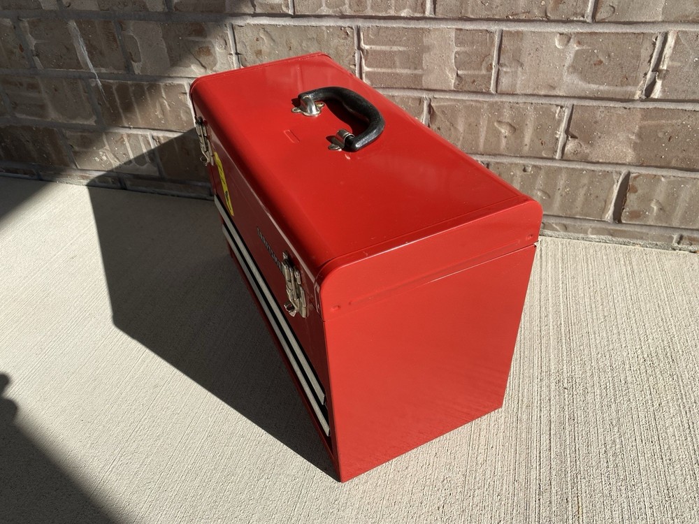 Vintage NICE Craftsman 2 Two Drawer Deep Top Tool Box Red Toolbox