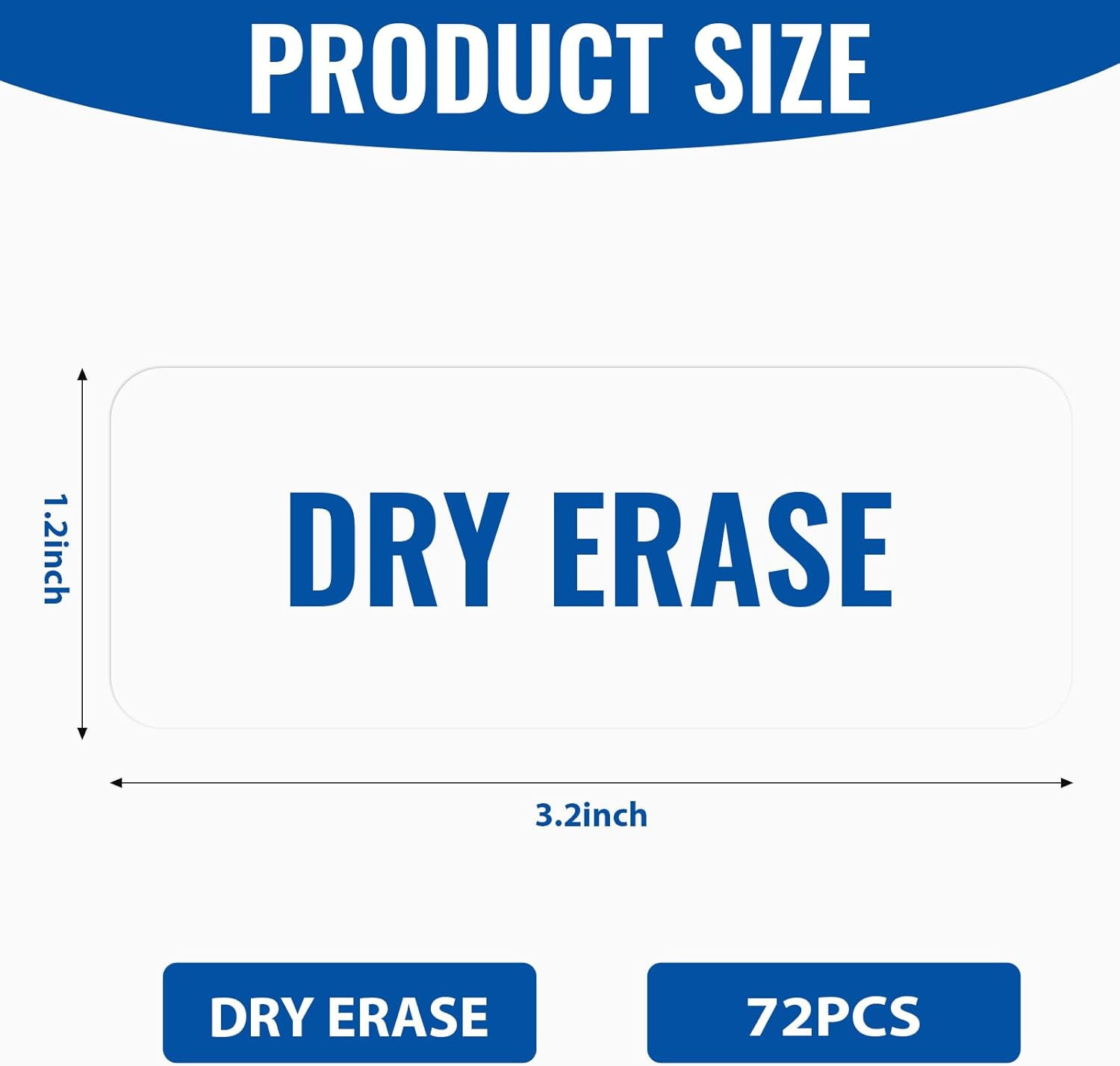 72 Pcs Dry Erase Magnetic Labels, 3.2 x 1.2 Reusable Writable Magnetic Name Tags