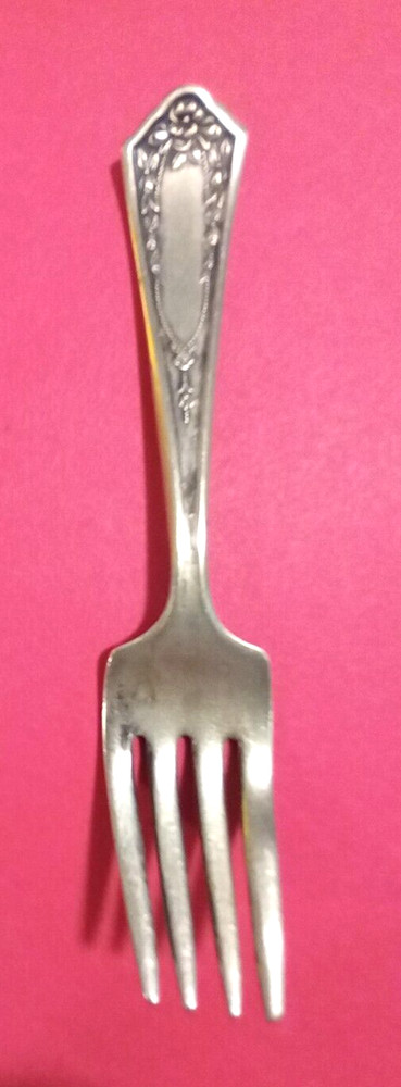 Vintage Bride Silver Plate Child's Fork 4"