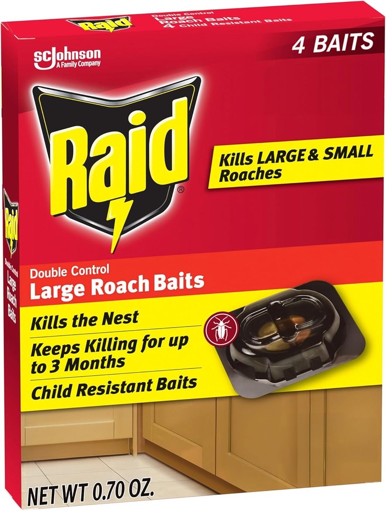 Large Roach Baits, Child Resistant, for Indoor Use, Kills Roaches for 3 Months