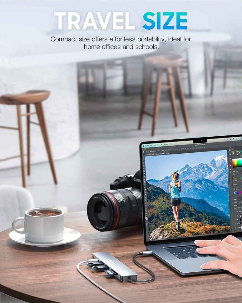 USB C Hub with 4K HDMI, Fast Data Transfer & Compact Design – Space Grey