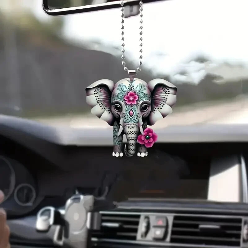Cute Elephant Acrylic Hanging Ornament
