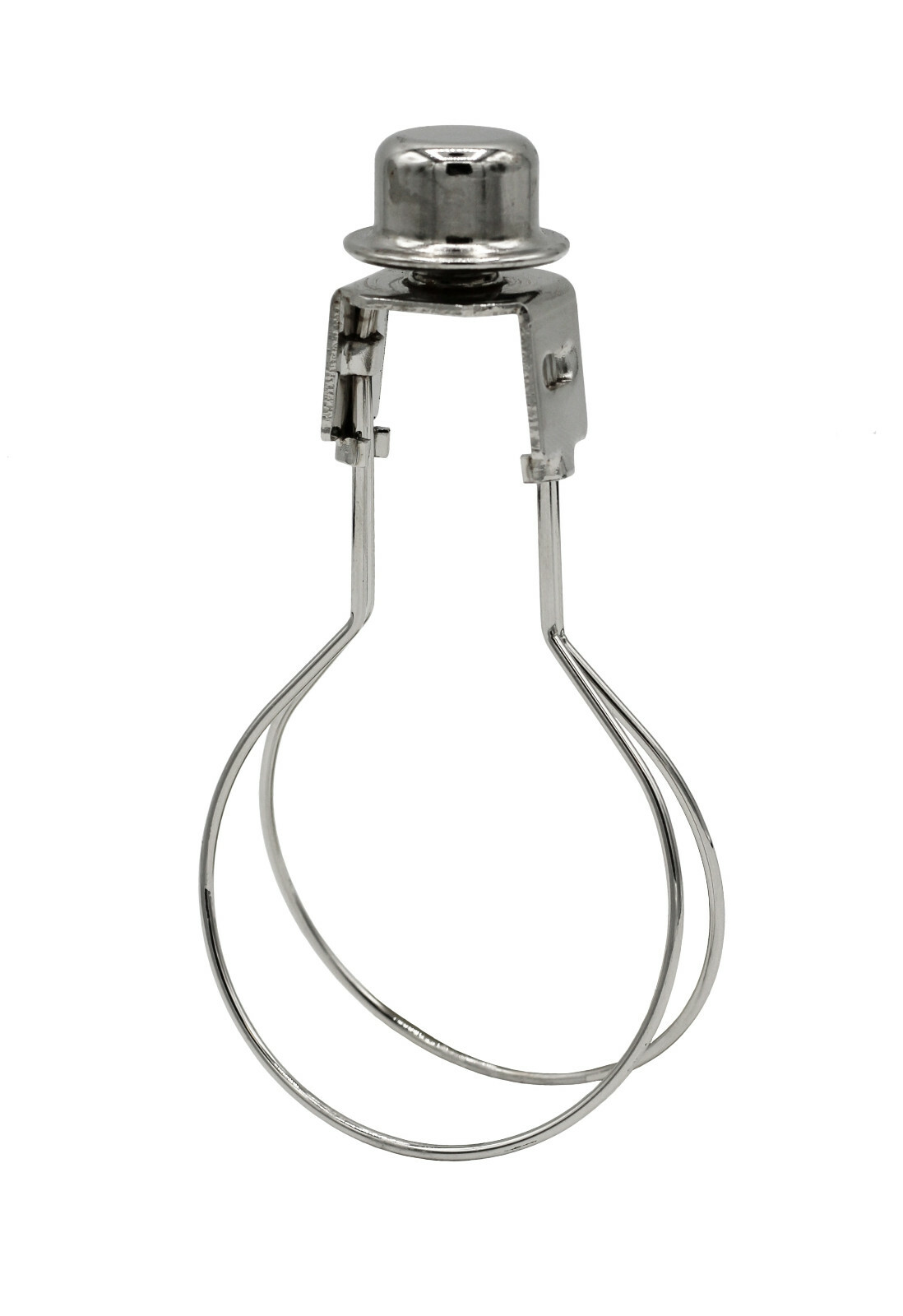 Lamp Shade Light Bulb Adapter Clip on with Shade Attaching Finial Top, Silver