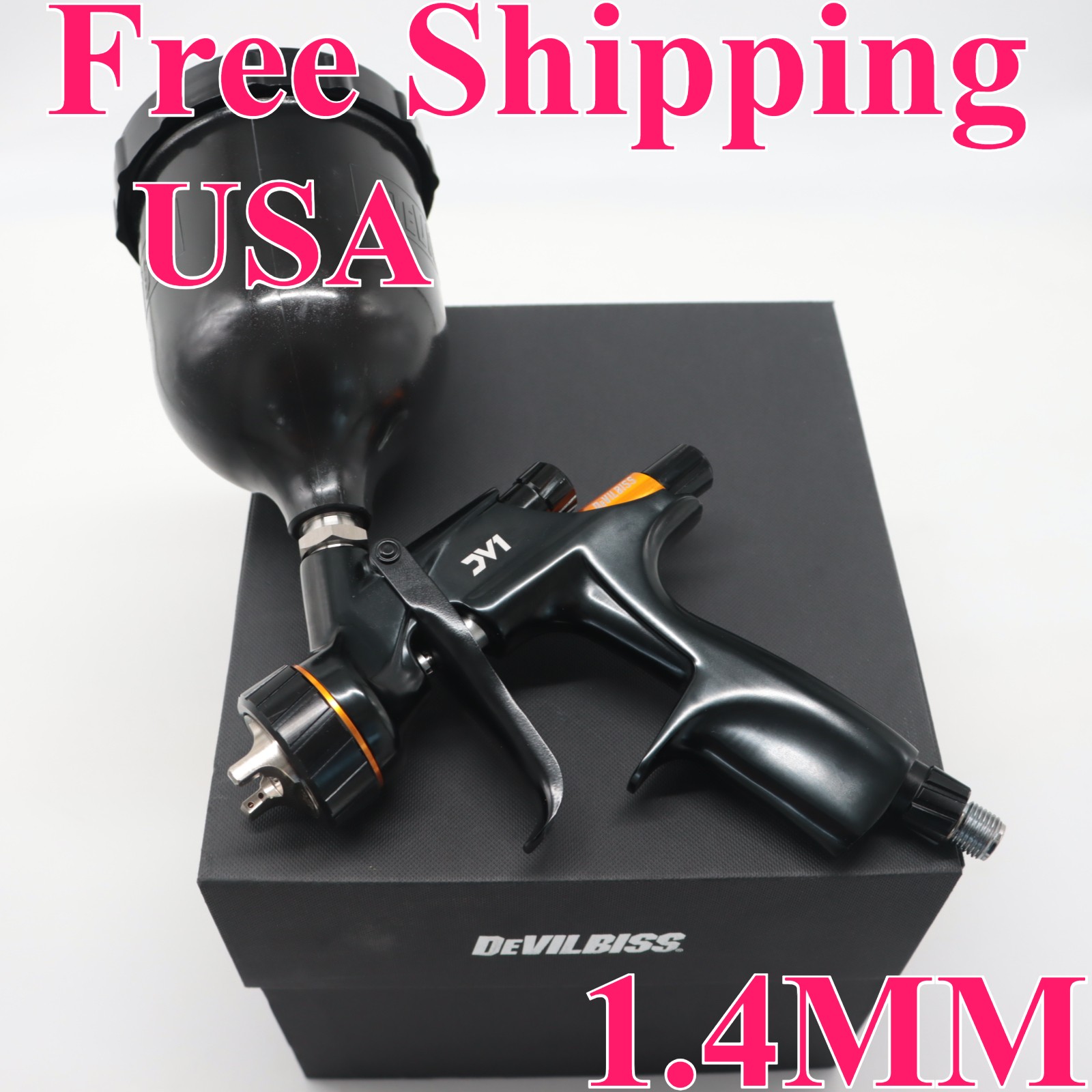 NEW For Devilbiss DV1-B1+1.4 mm 600 ml Cup Car Basecoat Non Digital Gun Base Gun