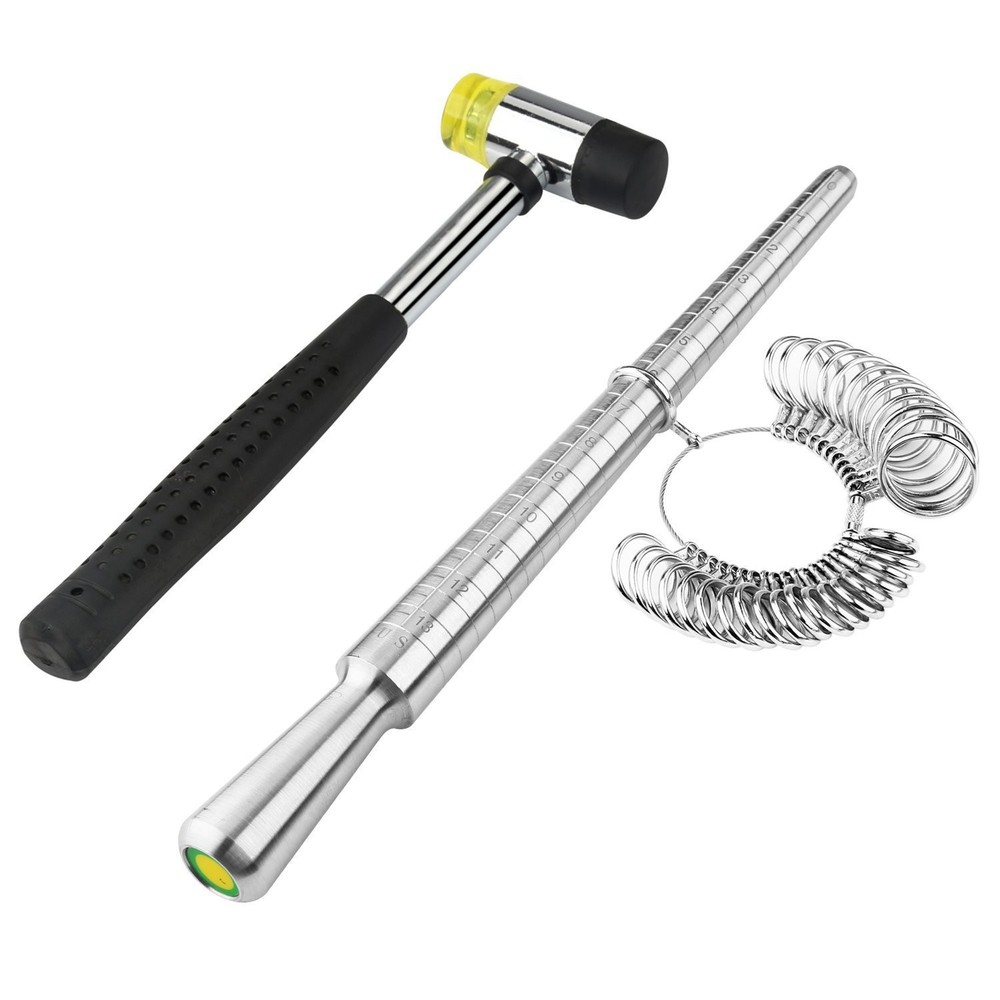 PHYHOO Rould Ring Mandrel Metal Sizer Gauge Set 3pcs-ring sizer tool