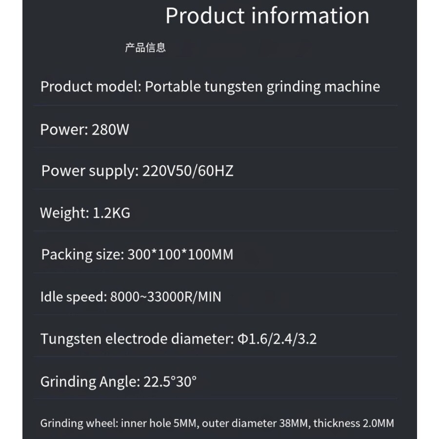 Argon Arc Welding Tungsten Needle Grinder Tungsten Electrode Sharpener Grinder