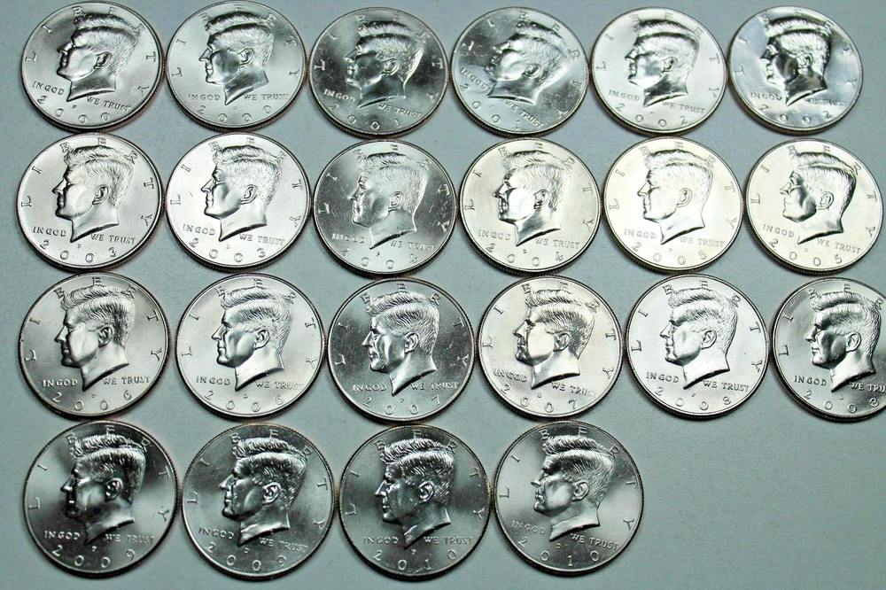KENNEDY BU HALF DOLLAR COLLECTION 2000-2009P&D MINTS! 20 COINS