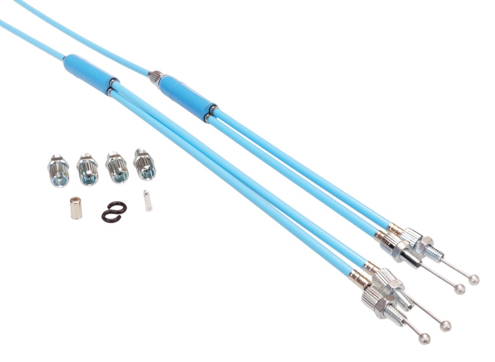 Upper & Lower gyro cables for old school BMX - LIGHT BLUE